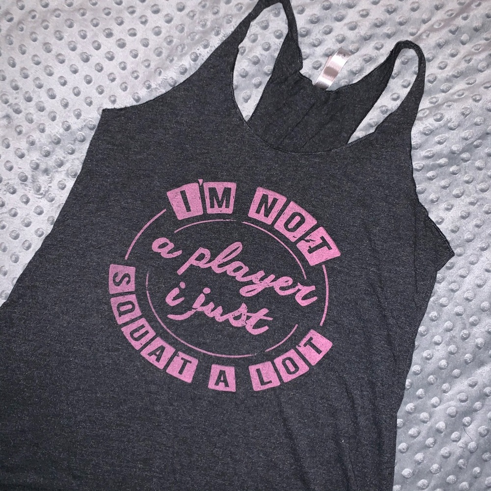 **SOLD** Tri-Blend Workout Graphic Tank - Large